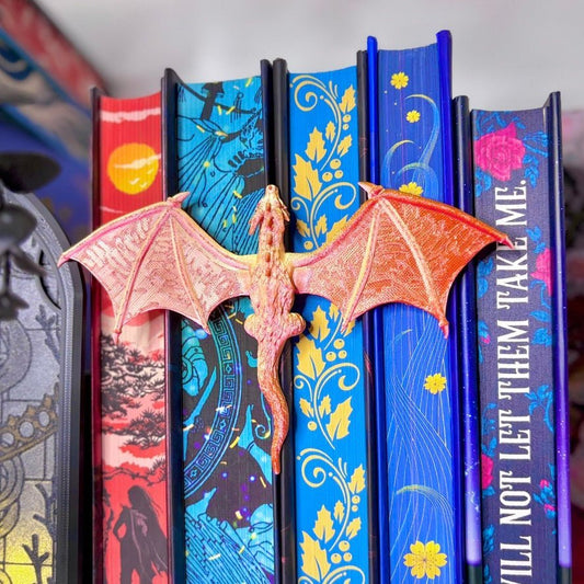3d Printed Dragon Book Spine Hugger Bookshelf Decor - Starry Skies Austin