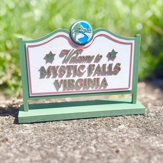 3D Printed Mystic Falls Virginia Inspired Sign - Starry Skies Austin