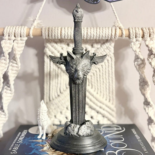 3d Printed Wolf Sword Bookshelf Decor - Starry Skies Austin