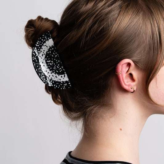 Black and White Rainbow Hair Claw - Starry Skies Austin
