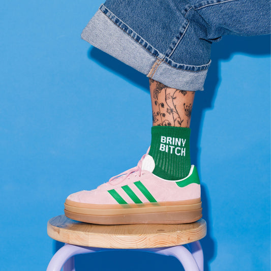 Briny Bitch Quarter Crew Socks - Starry Skies Austin