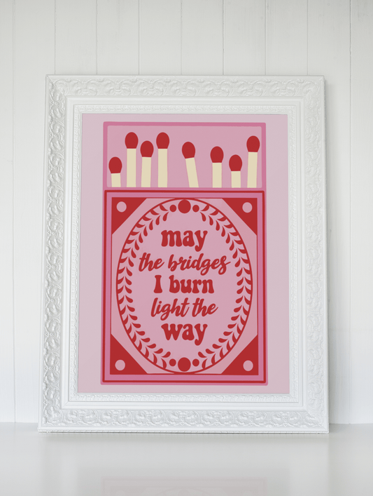 Burning Bridges Art Print - Starry Skies Austin