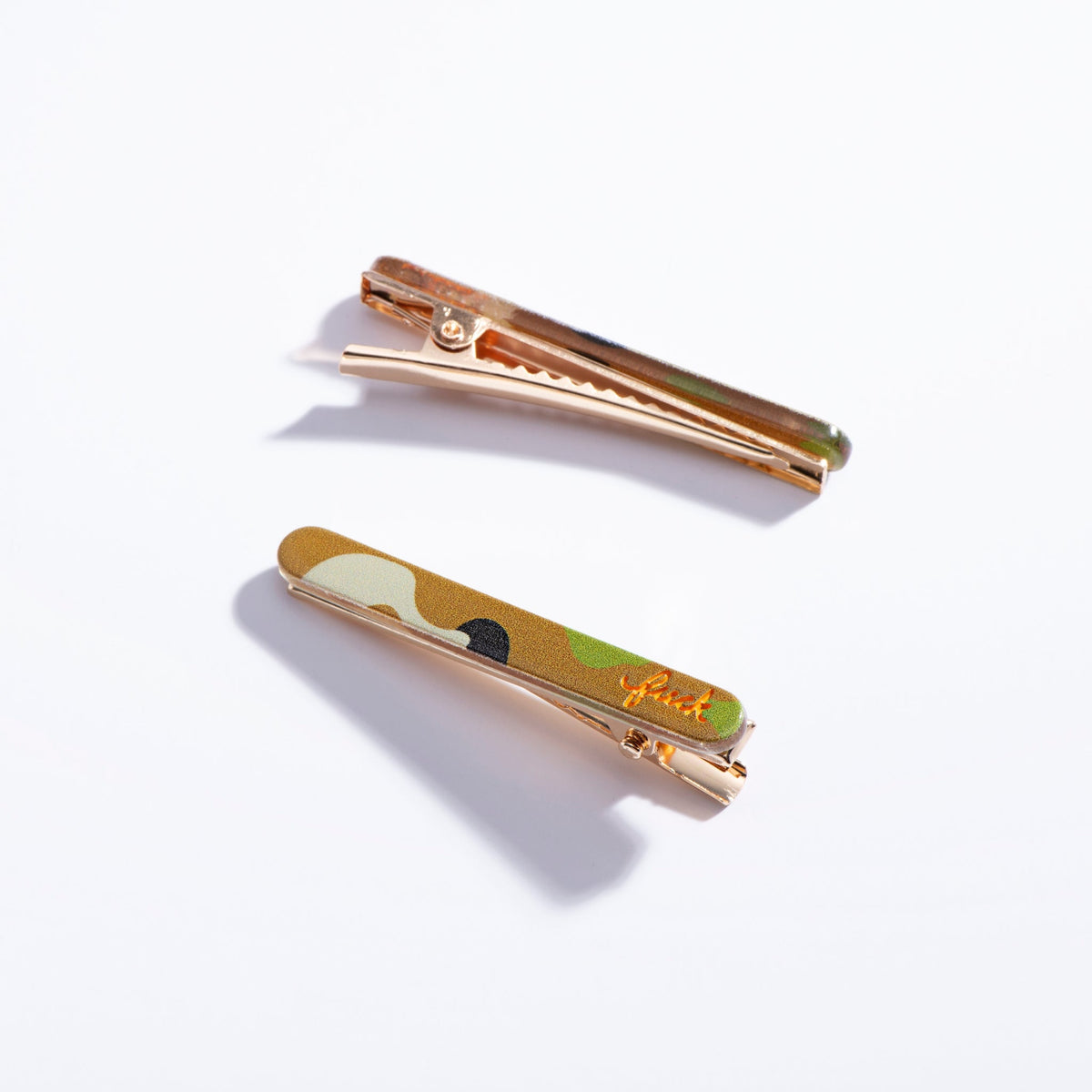Camo Fuck Script Hair Clips - Starry Skies Austin