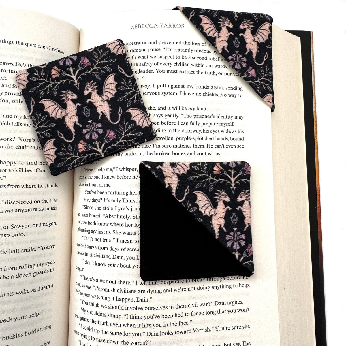 Corner Bookmark | floral dragons - Starry Skies Austin