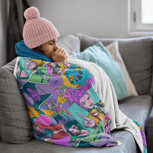 Cozy Kpop Demon Hunters Comic Blanket - Starry Skies Austin