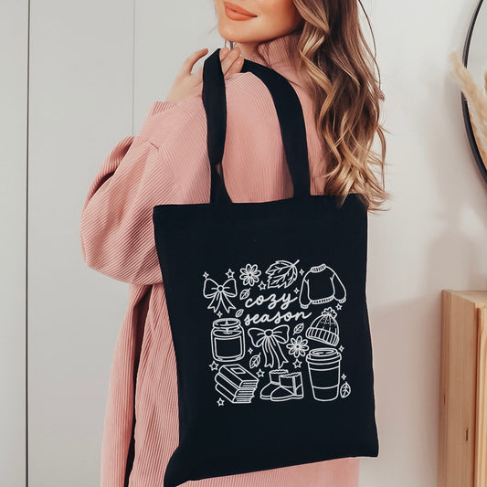 Cozy Season Canvas Tote Bag - Starry Skies Austin