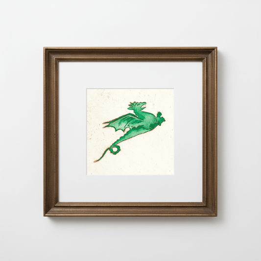 Emerald Dragon Marginalia Fine Art Print Archival Decor - Starry Skies Austin