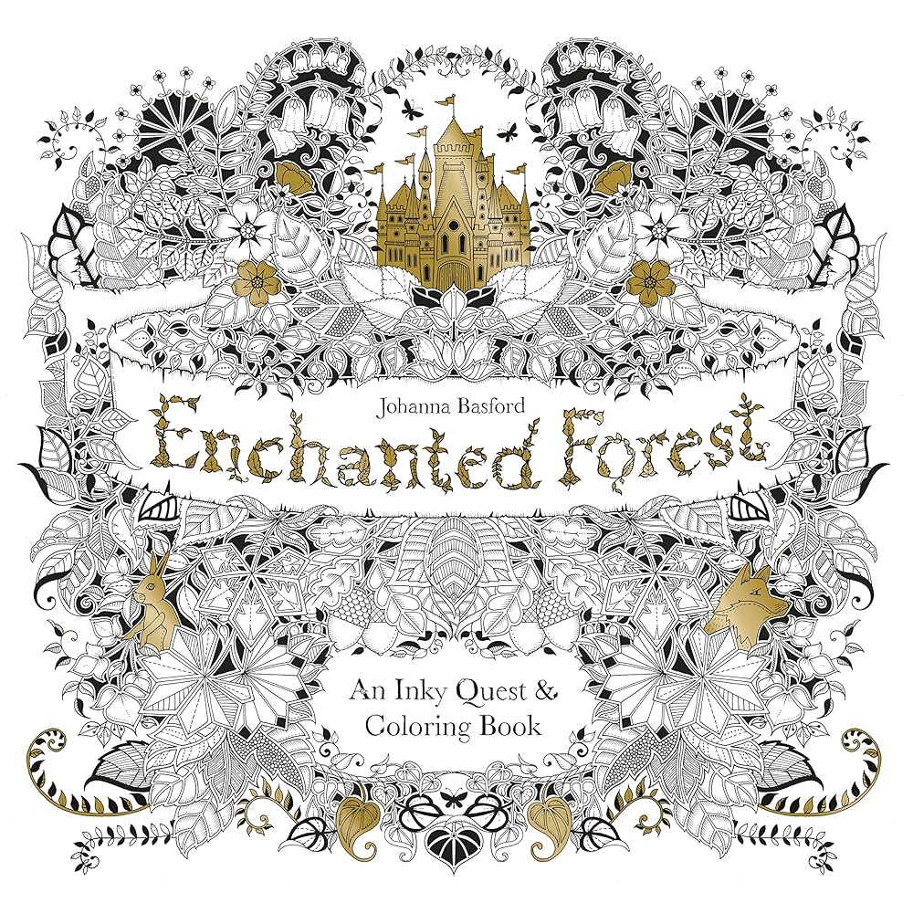 Enchanted Forest: An Inky Quest and Coloring book (Activity Books, Mindfulness and Meditation, Illustrated Floral Prints) by Johanna Basford - Starry Skies Austin