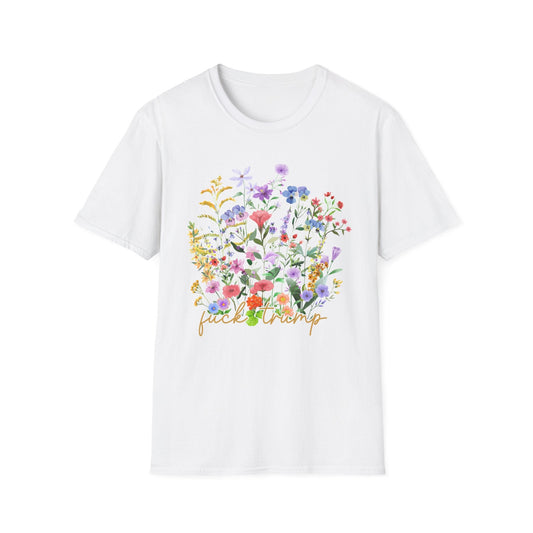 F*ck Trump Wildflower Softstyle Tee - Starry Skies Austin