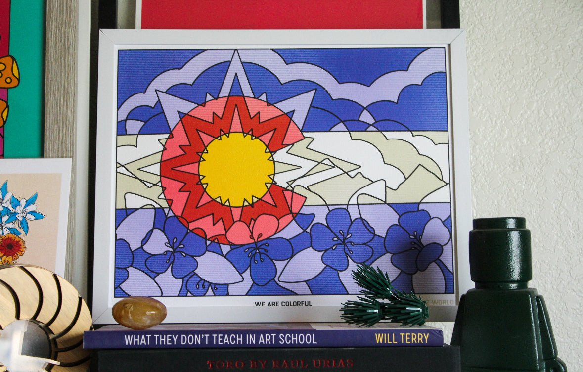 Flower Colorado Flag Art Print - Starry Skies Austin