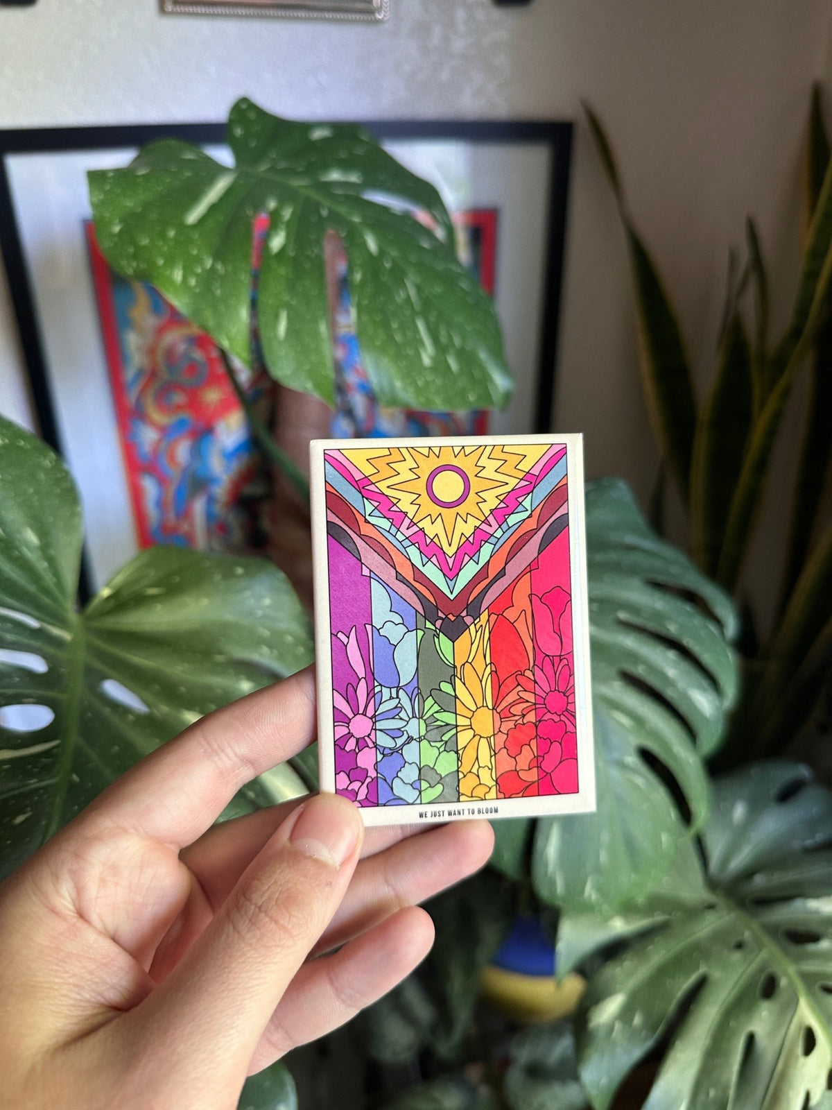 Flower Pride Flag Fridge Magnet - Starry Skies Austin