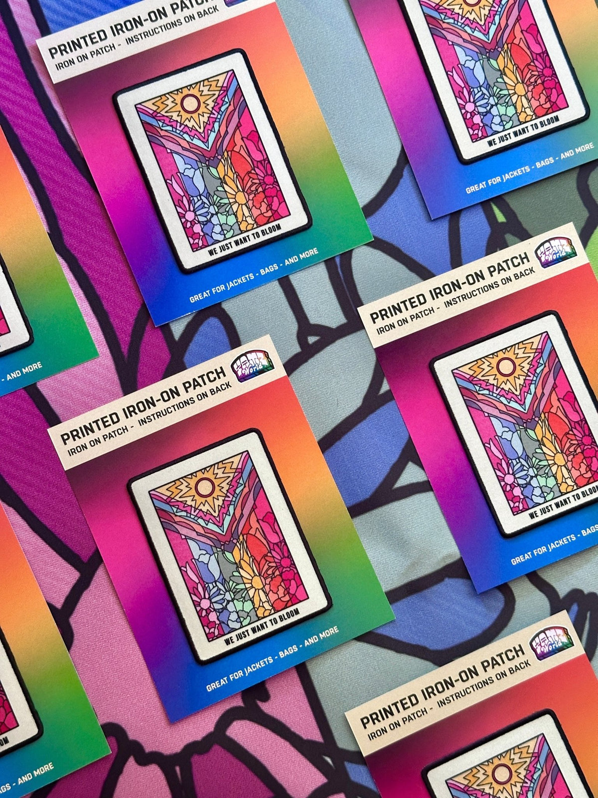 Flower Pride flag patch - Starry Skies Austin