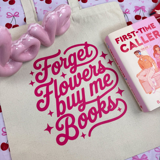 Forget Flowers Buy Me Books Canvas Tote Bag - Starry Skies Austin