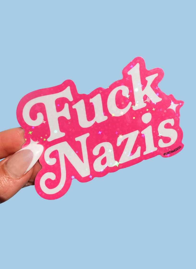 Fuck Nazis Sticker - Starry Skies Austin