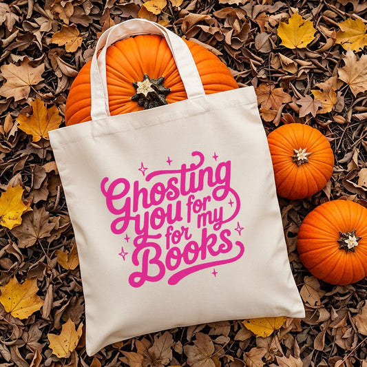 Ghosting You for My Books Canvas Tote Bag - Starry Skies Austin