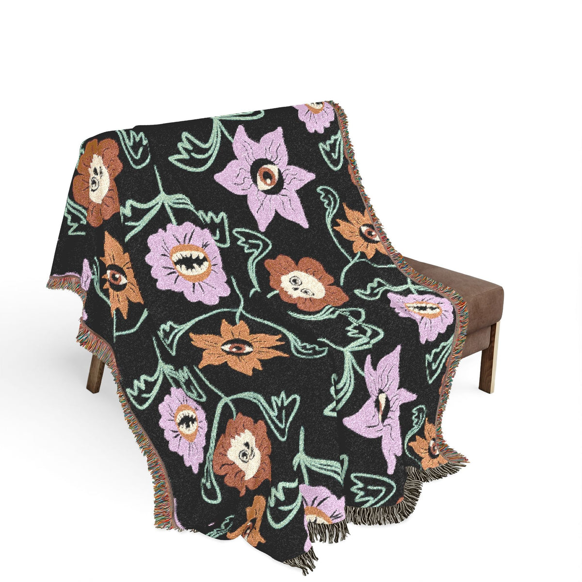 Gothic Floral Woven Blanket - Starry Skies Austin