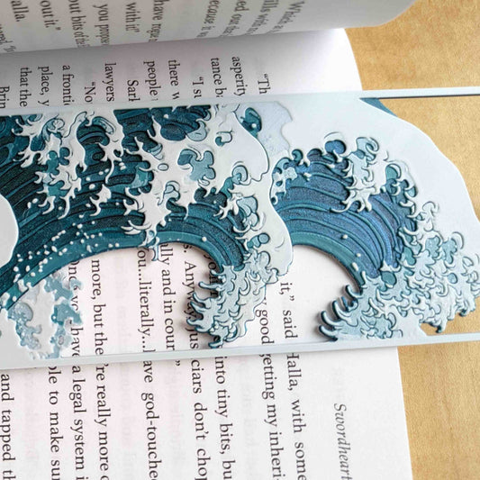 Great Wave Inspired Art Bookmark Tassel Fantasy Reading Gift - Starry Skies Austin