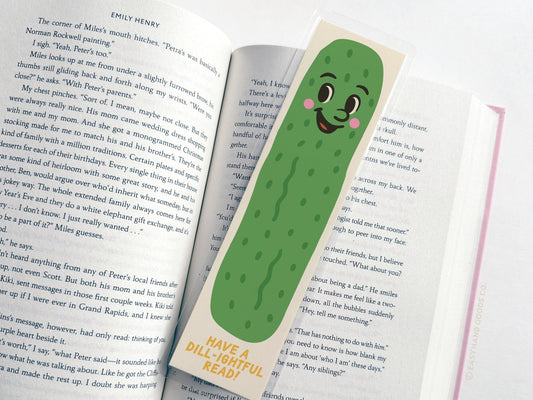 Have a Dill-ightful Read Pickle Laminated Bookmark - Starry Skies Austin