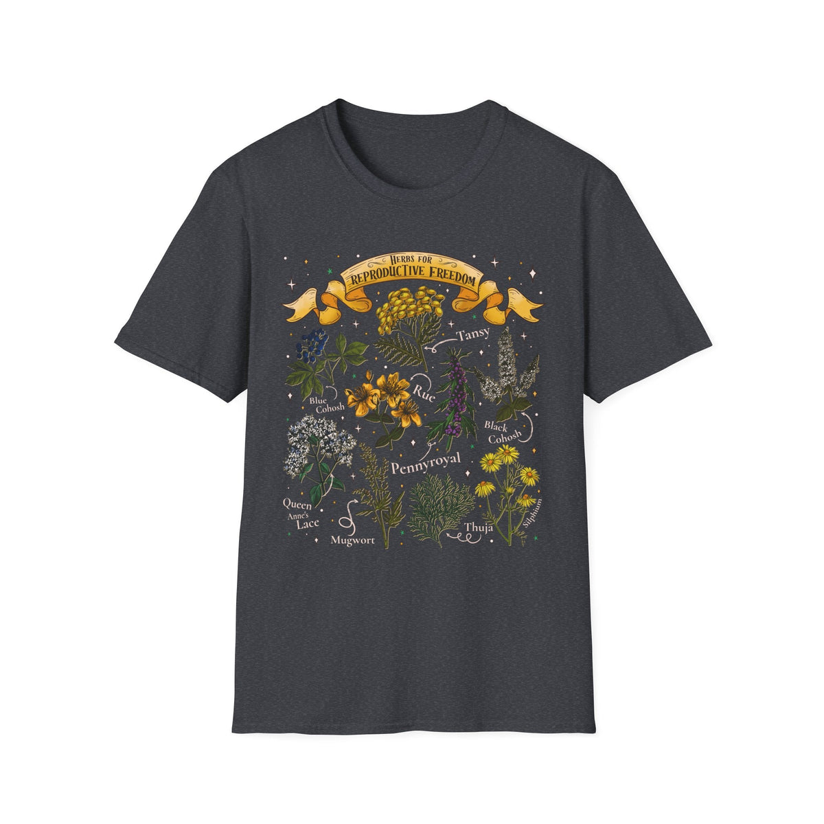 Herbs for Reproductive Freedom Softstyle Tee - Starry Skies Austin