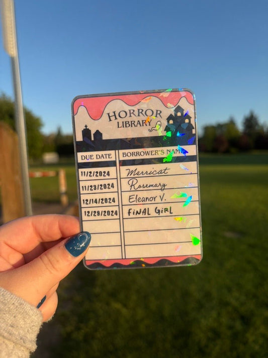 Horror Library Borrow Card Bookmark - Starry Skies Austin