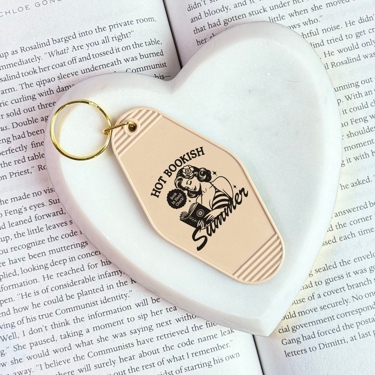 Hot Bookish Summer Retro Motel Keychain - Starry Skies Austin