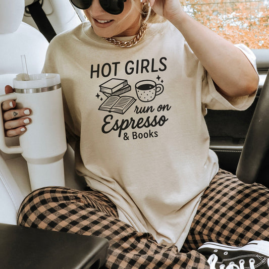 Hot Girls Run On Espresso And Books Gildan Softstyle Shirt - Starry Skies Austin