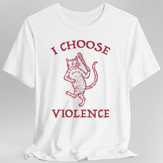 I Choose Violence Cat T-Shirt - Starry Skies Austin