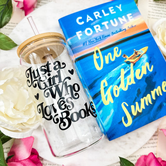 Just A Girl Who Loves Books Clear Glass Cup - Starry Skies Austin