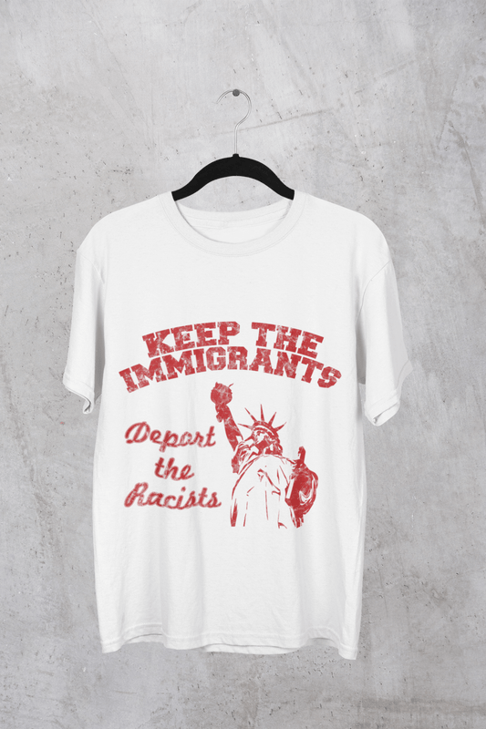 Keep the Immigrants, Deport the Racists Unisex Softstyle T-Shirt - Starry Skies Austin