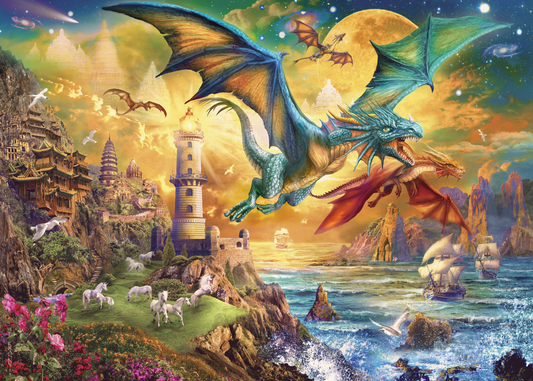 Land of Dragons 1000-Piece Jigsaw Puzzle - Starry Skies Austin