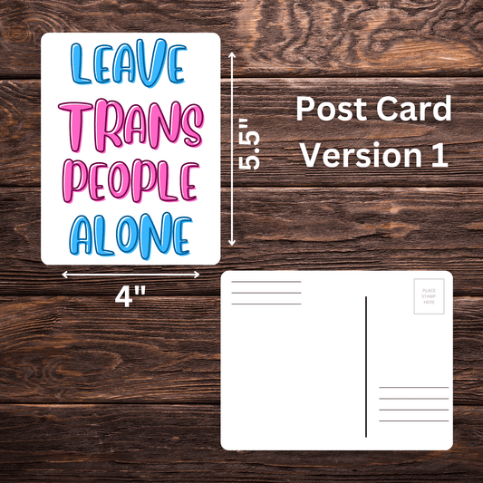 Leave Trans People Alone Postcards | 5.5" x 4" | Trans Rights Advocacy | Mail to Government Officials - Starry Skies Austin