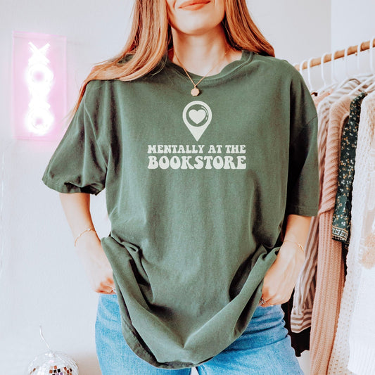 Mentally at the Bookstore Premium Comfort Colors Shirt for Book Lovers - Starry Skies Austin