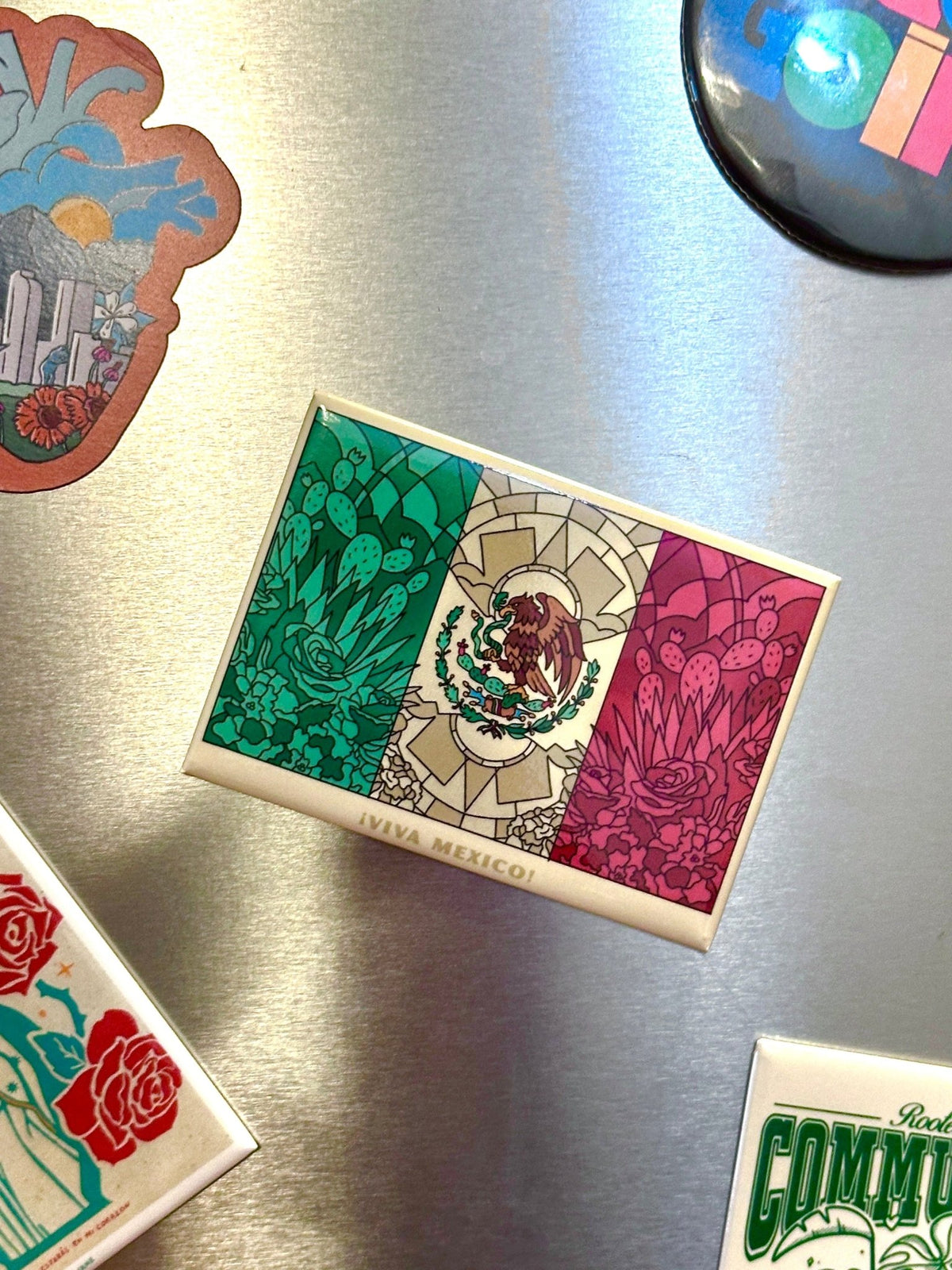 México Flag Fridge Magnet - Starry Skies Austin