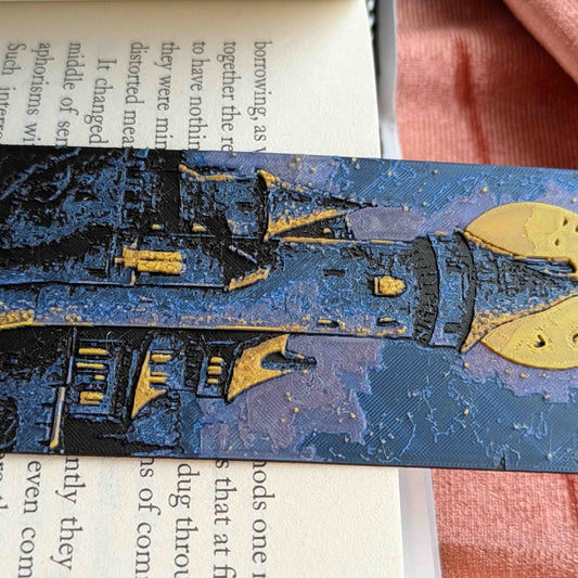 Moonlit Castle III Art Bookmark Fantasy Reader Gift - Starry Skies Austin
