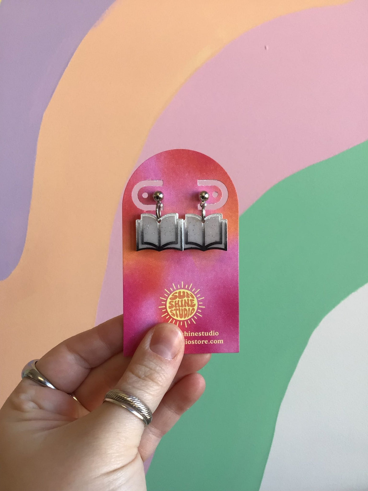 Ombré Book Earrings - Starry Skies Austin