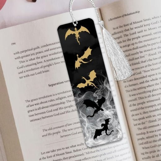 Onyx Storm Stenciled Edges Inspired Cardstock Bookmark - Starry Skies Austin