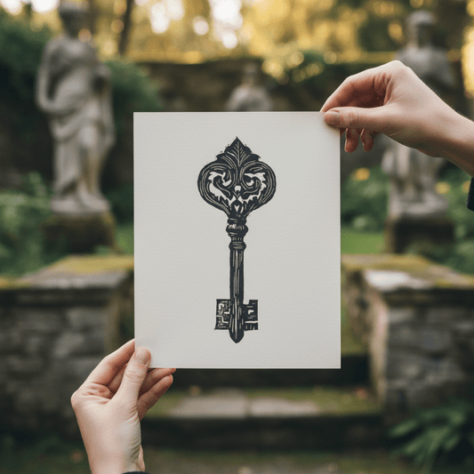 Ornate Medieval Key Fine Art Print Archival Reproduction - Starry Skies Austin