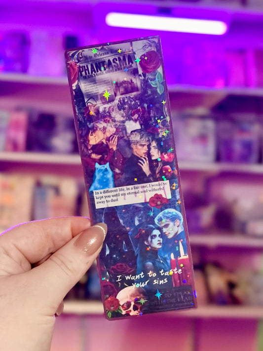Phantasma Inspired Collage Cardstock Bookmark - Sparkle Finish - Starry Skies Austin