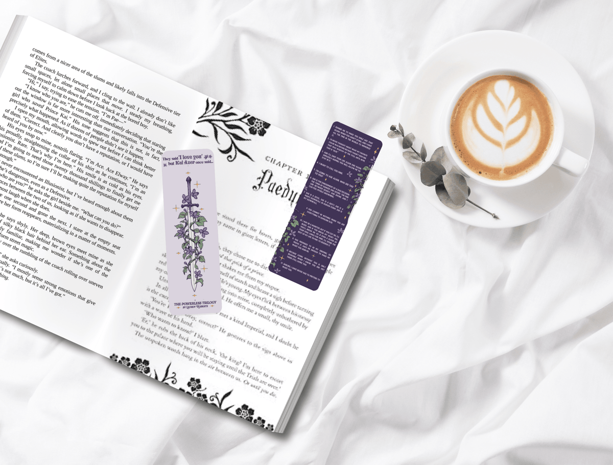 Powerless Kai Quotes inspired Dual-Sided Cardstock Bookmark - Starry Skies Austin