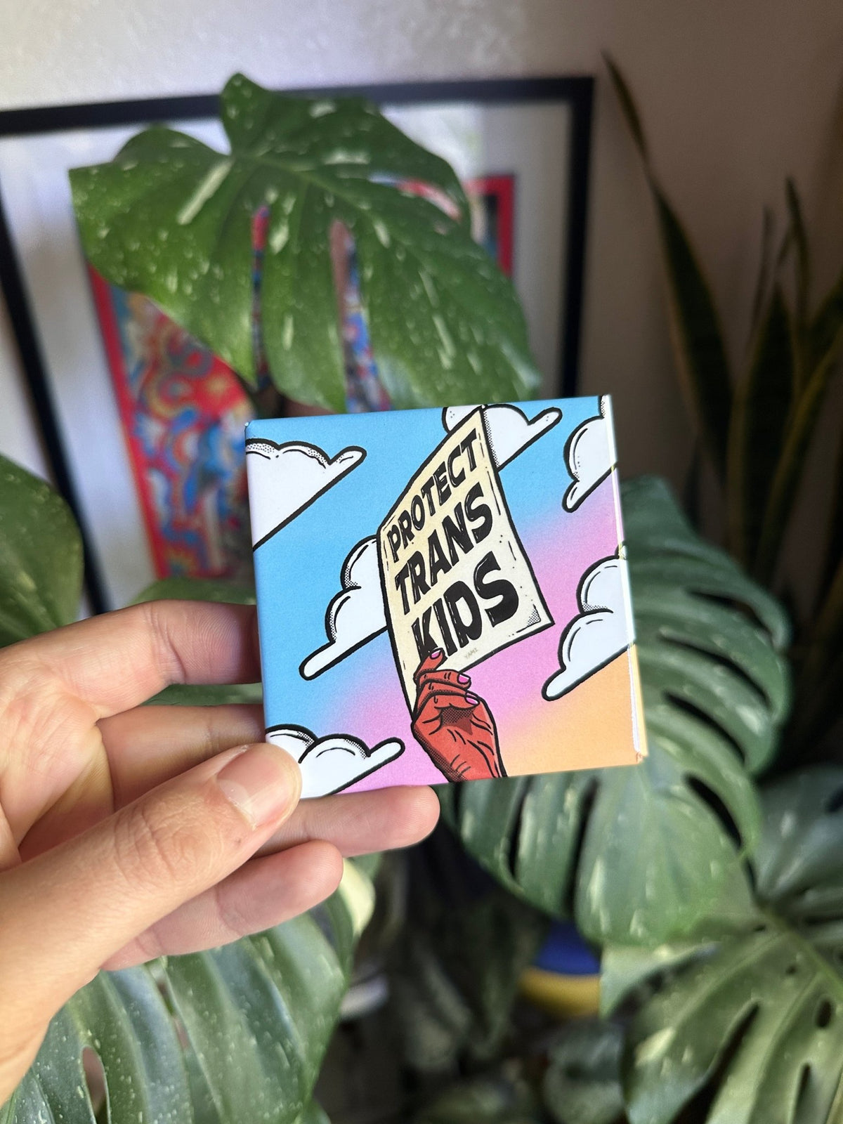 Protect Trans Kids Fridge Magnet - Starry Skies Austin