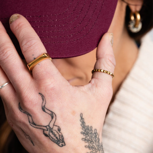 Pyramid Spike Ring - Starry Skies Austin