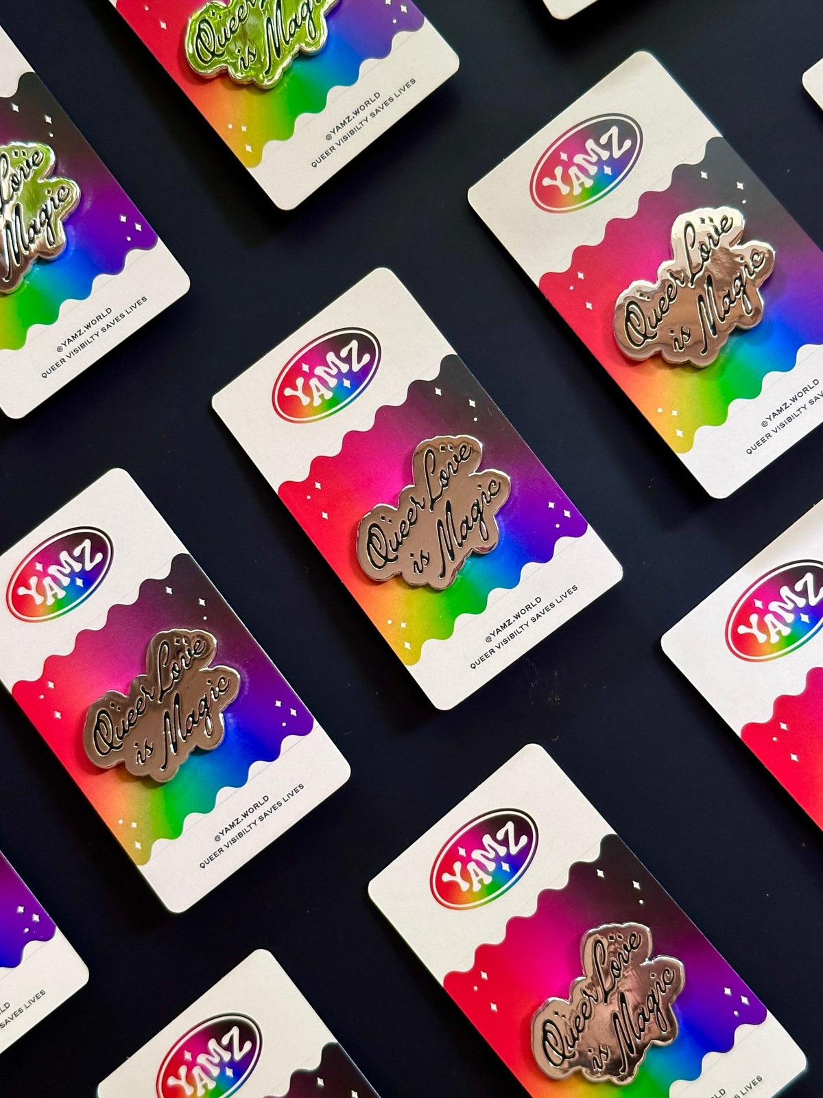 Queer Love is Magic Enamel Pin - Starry Skies Austin