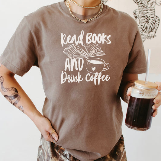 Read Books And Drink Coffee Heavyweight Comfort Colors Shirt - Starry Skies Austin