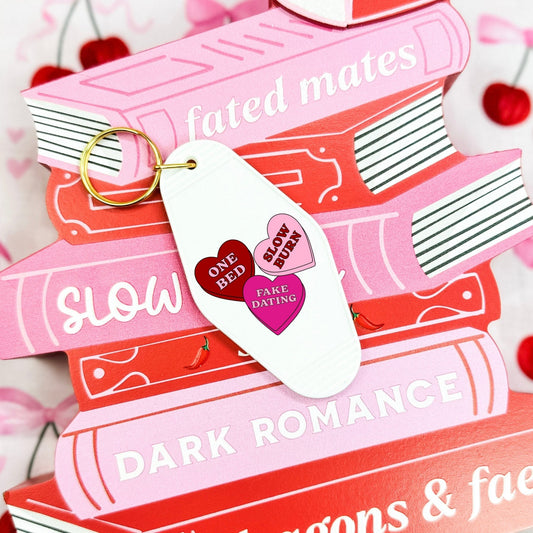 Reader Candy Hearts Retro Motel Keychain - Starry Skies Austin
