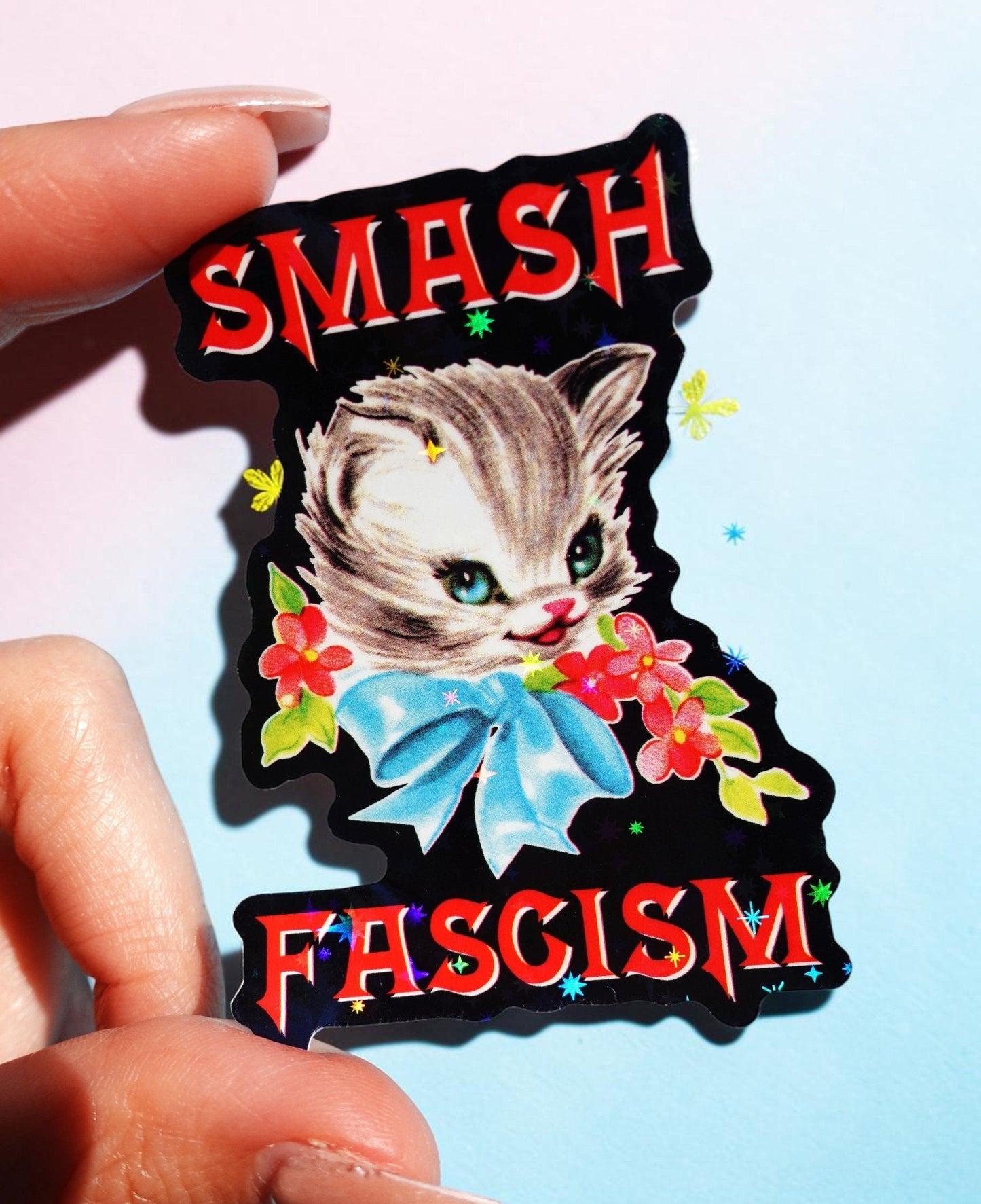Smash Fascism Sticker - Starry Skies Austin