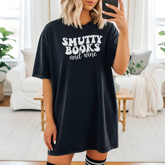 Smutty Books And Wine Heavyweight Comfort Colors Shirt - Starry Skies Austin