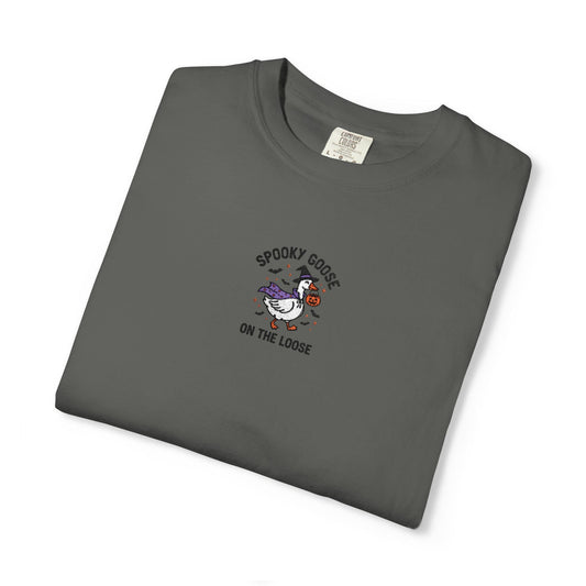 Spooky Goose Embroidered Halloween T-Shirt - Starry Skies Austin