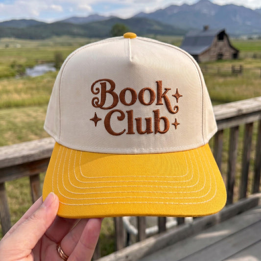 Stylish 'Book Club' Embroidered Cap with Green Accents - Unisex Trucker Hat - Starry Skies Austin