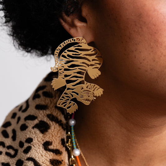 Tiger Earrings - Starry Skies Austin