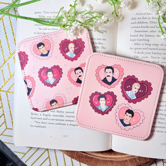 Twilight Inspired Boys Pink Coasters - Set of 2 - Starry Skies Austin